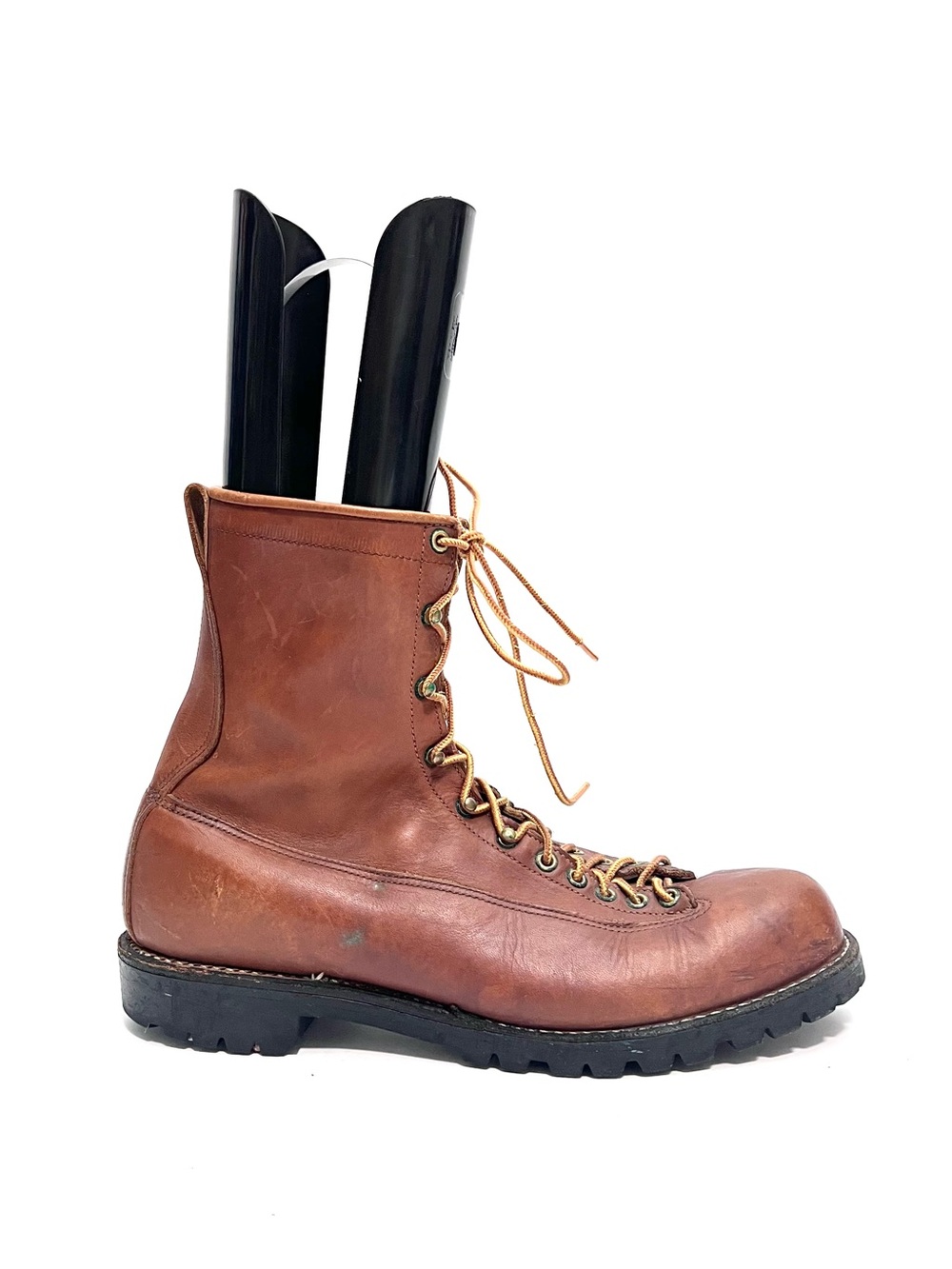 Vintage 1990s men's brown leather lace up heavy duty work boots